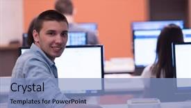  Presentation with technology students - Amazing PPT layouts having computacion - technology students group in computer backdrop and a  colored foreground