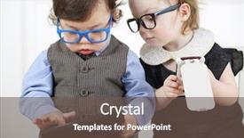  Presentation with black girl - PPT theme enhanced with computaional intelligence - little girl in glasses background and a tawny brown colored foreground