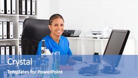  Presentation with lab - Presentation theme having computational biology - female african american scientist background and a teal colored foreground