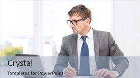  Presentation with business calculator - PPT theme having computational calculations - business office school and education background and a light blue colored foreground