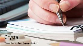  Presentation with writing education female writer - Audience pleasing theme consisting of computational calculations - female hands writing backdrop and a  colored foreground