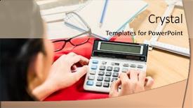  Presentation with interior designer - PPT theme enhanced with computational calculations - interior designer calculating price background and a  colored foreground