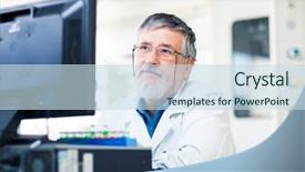  Presentation with computational chemistry - PPT theme with computational chemistry - senior researche rusing a computer background and a sky blue colored foreground