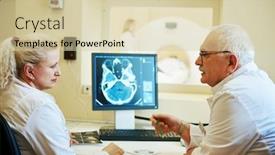  Presentation with scanner - Slide deck enhanced with computed-tomography-or-mri-scanner background and a soft green colored foreground