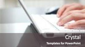  Presentation with hands of anonymous hackers typing - Colorful presentation design enhanced with computer technology - female hands typing backdrop and a dark gray colored foreground