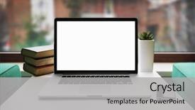  Presentation with electronics - Slides having computer - laptop and other electronics background and a light gray colored foreground