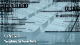  Presentation with abstract numbers - Presentation theme having computer abstract background background and a teal colored foreground