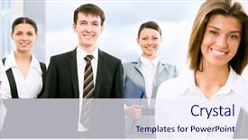  Presentation with monthly business review - Colorful PPT theme enhanced with computer accounting - image of beautyful business woman backdrop and a sky blue colored foreground