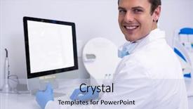  Presentation with medical monitoring - PPT layouts consisting of computer against wall at medical background and a  colored foreground