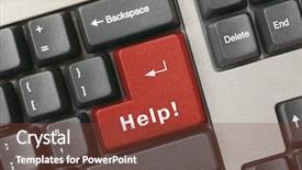  Presentation with red heart key - Cool new PPT theme with computer aided design - keyboard - red key help backdrop and a tawny brown colored foreground