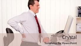  Presentation with back pain - Slide deck consisting of computer and back pain background and a soft green colored foreground