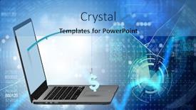  Presentation with computer security - Cool new slide deck with computer and online security concept backdrop and a light blue colored foreground