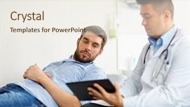  Presentation with healthcare - PPT layouts enhanced with computer and young male patient background and a sky blue colored foreground