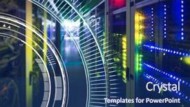  Presentation with interface - Audience pleasing presentation theme consisting of computer animation - blue dial interface against view backdrop and a ocean colored foreground