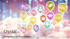  Presentation with composite - Colorful PPT theme enhanced with computer applications against glowing matrix backdrop and a lemonade colored foreground