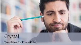  Presentation with library research - Amazing presentation theme having computer arabic - student preparing exam and learning backdrop and a  colored foreground