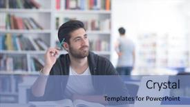  Presentation with library research - Audience pleasing slide deck consisting of computer arabic - student preparing exam and learning backdrop and a  colored foreground