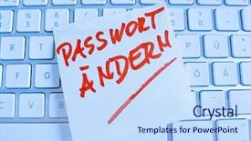  Presentation with change password - Audience pleasing PPT theme consisting of computer as a reminder change backdrop and a sky blue colored foreground