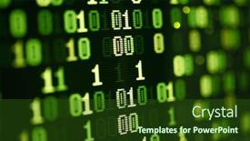  Presentation with monitor computer - PPT layouts consisting of computer-binary-data-monitor-screen background and a tawny brown colored foreground