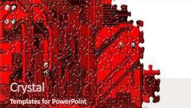  Presentation with jigsaw - Presentation design having computer board made of puzzle background and a tawny brown colored foreground