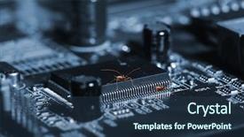  Presentation with computer virus - Colorful presentation theme enhanced with computer bugs viruses jumping backdrop and a ocean colored foreground