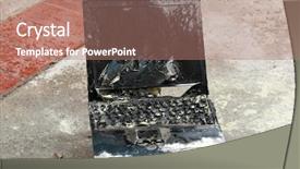  Presentation with fire damage - Presentation theme enhanced with computer burned in a fire background and a coral colored foreground