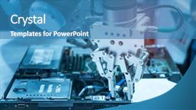  Presentation with robotic arm - Audience pleasing slides consisting of computer chip with cpu backdrop and a teal colored foreground