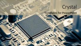  Presentation with circuit board - Theme featuring computer circuit board close up background and a mint green colored foreground