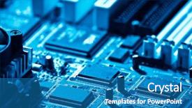  Presentation with high tech technology - Amazing presentation having computer circuit close-up blue backdrop and a teal colored foreground
