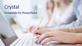  Presentation with classroom - Cool new PPT theme with class participation - close up image of young backdrop and a sky blue colored foreground