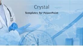  Presentation with medical worker - Amazing slide set having computer-code-clock-and-map backdrop and a light blue colored foreground