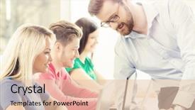  Presentation with knowledge - Presentation design with computer code knowledge - group of teenage students background and a lemonade colored foreground