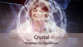  Presentation with hexagons - Audience pleasing slides consisting of computer code knowledge - pupil using tablet pc backdrop and a soft green colored foreground