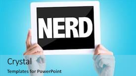  Presentation with weather vane blue - Presentation theme with computer code knowledge - tablet pc with text nerd background and a arctic colored foreground