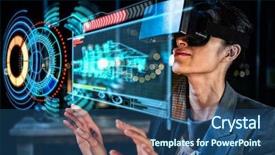  Presentation with company profile - Beautiful slides featuring computer company profile - digitally generated image of volume backdrop and a ocean colored foreground