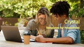  Presentation with catholic couple silhouette of young - Audience pleasing PPT layouts consisting of computer comunication - joyful young multiethnic couple spending backdrop and a tawny brown colored foreground
