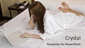  Presentation with special education young adult man - Presentation theme consisting of computer comunication - portrait of beautiful young adult background and a  colored foreground