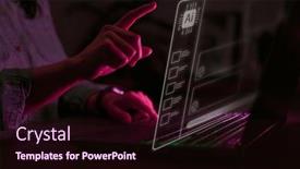  Presentation with artificial intelligence - Presentation theme consisting of computer-concept-with-artificial-intelligence background and a wine colored foreground