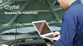  Presentation with control - Presentation theme enhanced with computer control - mechanic standing in front background and a dark gray colored foreground