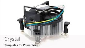  Presentation with spilit cooler - PPT theme consisting of heatsink - computer cooler background and a white colored foreground