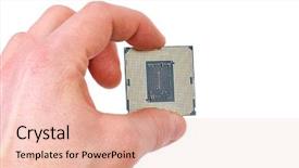  Presentation with cpu - Presentation theme having computer cpu chip held background and a lemonade colored foreground