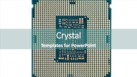  Presentation with cpu - Presentation theme with computer cpu isolated on white background and a teal colored foreground