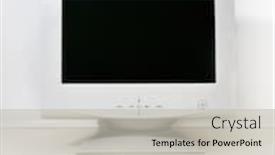  Presentation with monitor computer - Theme with computer-crt-monitor background and a light gray colored foreground