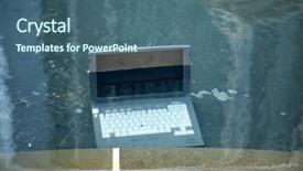  Presentation with computer - Slides consisting of computer damage concepts laptop computer background and a ocean colored foreground