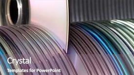  Presentation with library - PPT theme having computer data discs library background and a  colored foreground