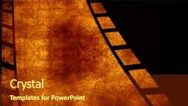  Presentation with film - Beautiful presentation theme featuring computer designed grunge film frame backdrop and a tawny brown colored foreground