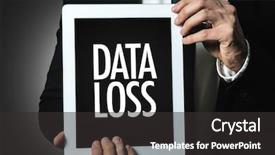  Presentation with profit and loss data excel - Cool new presentation with computer disaster recovery - data loss backdrop and a dark gray colored foreground