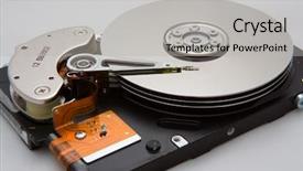  Presentation with disaster recovery - Cool new presentation theme with computer disaster recovery - disk drive backdrop and a light gray colored foreground