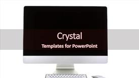  Presentation with computer - Audience pleasing PPT theme consisting of computer display isolated on white backdrop and a wine colored foreground