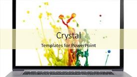  Presentation with monarch butterfly isolated on white - Presentation enhanced with computer display isolated on white background and a blonde colored foreground